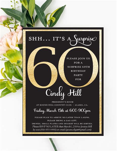 Free Printable Custom 60th Birthday Invitation Templates 40 Off