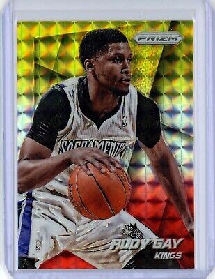 Panini Prizm Yellow And Red Mosaic Refractor Rudy Gay Sp Kings