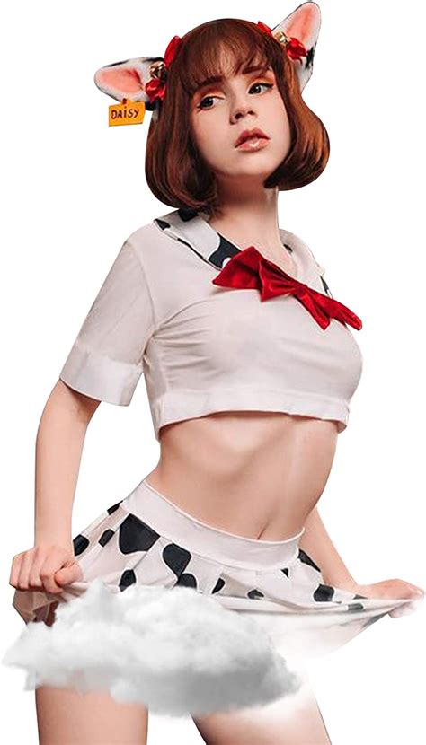 Amazon Yomorio Womens Sexy Anime Cow Bikini Lingerie Lolita