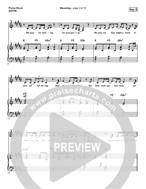 Blessings Sheet Music Pdf Laura Story Praisecharts