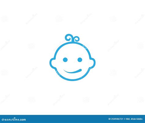 Creative Cute Baby Face Outline Vector Logo Stock Vector Illustration