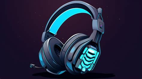 Premium Vector A Pair Of Headphones With A Blue Led Light