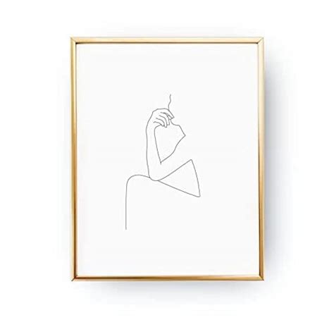 Sitting Woman Print Woman Body Minimal Art One Line