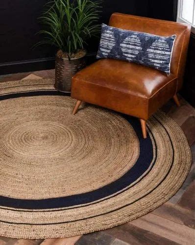 Black Brown Plain Round Jute Rug For Home At Rs 990 Piece In Kiraoli