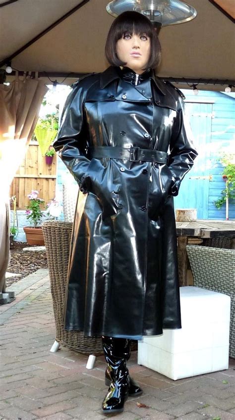 Sbr Shiny Black Rubber Mackintosh Raincoat Trench 50 Chest Dbreasted