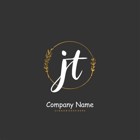 JT Initial Handwriting And Signature Logo Design With Circle Beautiful