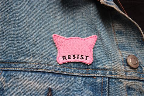 RESIST Pink Pussy Hat Feminist Patch Girl Power Etsy
