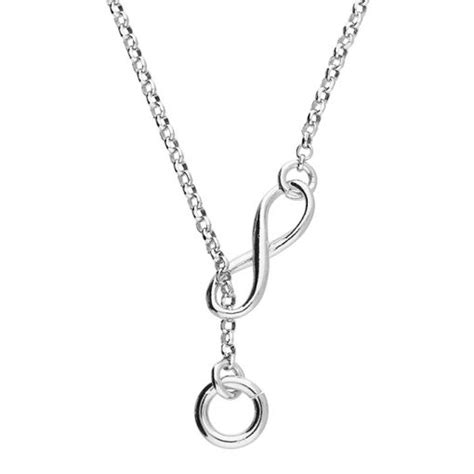 Sterling Silver Infinity Necklace Silver 54