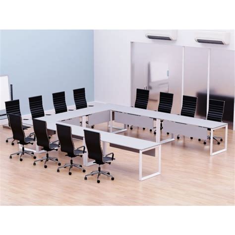 vorm 136-14 12 seater white u-shaped conference-meeting table