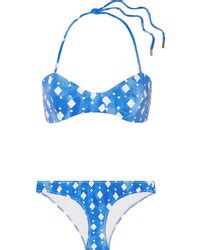 Blue Polka Dot Bikini Tops For Women Lookastic