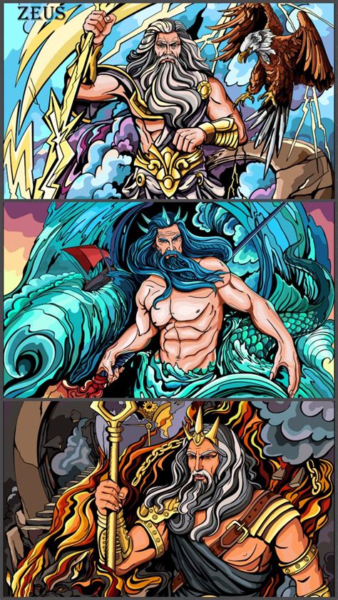 Happy Color - Zeus, Poseidon & Hades | Happy colors, Fictional ...