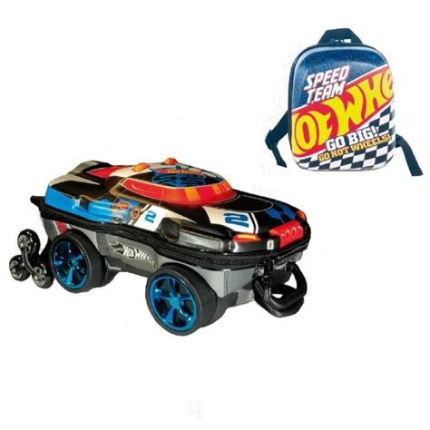 Mochila Escolar De Rodinhas Hot Wheels Terrain Storm 3D Maxtoy