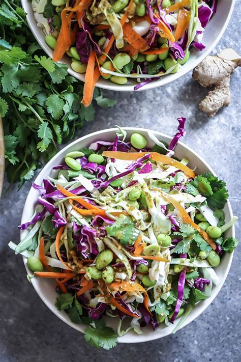 Miso Ginger Edamame Slaw Fresh Vegan Coleslaw With An Asian Twist