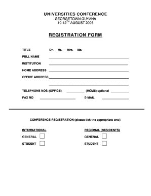 Fillable Online Sta Uwi Registration Form Uwi St Augustine Sta Uwi