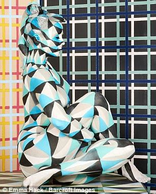 Emma Hack Shows Off Stunning Nude Body Art Exhibition Daily Mail Online