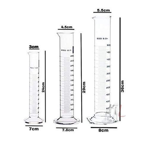 Chemistry Kit Cylinder Beakers And Conical Flask 100 250 500ml With Stirring Rod And Cleaning