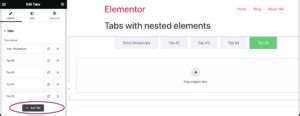 Tabs Widget With Nested Elements Elementor