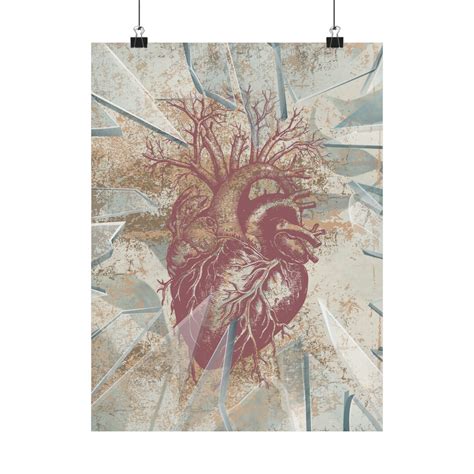 Heart Broken Glass Wall Art Gallery Wall Decor Matte Poster Art Victorian Heartbreak Print ...