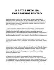 5 BATAS UKOL SA KARAPATANG PANTAO.docx - 5 BATAS UKOL SA KARAPATANG ...