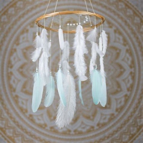 Blush Pink Grey And White Chandelier Mobile Dreamcatcher The Hippie Hut