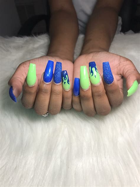 Summer Nail Colors Green And Blue Summer Nails Colors Nail Colors