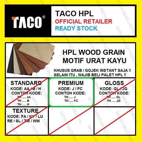 Jual Taco Hpl Motif Urat Kayu Kode J Fc Shopee Indonesia