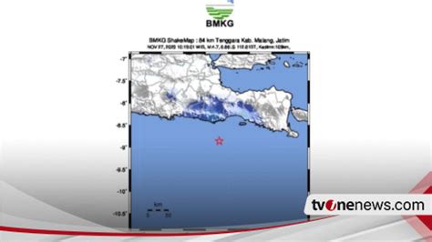 Gempa Bumi Tektonik Dengan Magnitudo 4 7 Dirasakan Di Malang