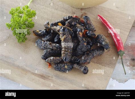 Fried Mopane Worms And Pap A Very Popular Delicacy In Africa And