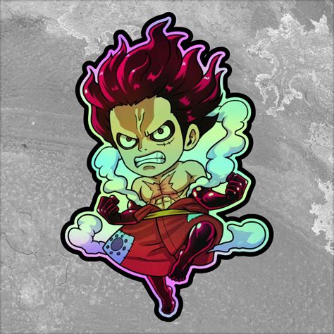 Jual Sticker Stiker Anime Hologram One Piece Luffy Gear 4 Snake Man