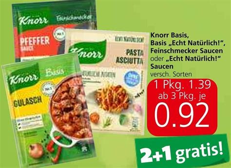 Knorr Basis Basis Echt Natürlich PASTA Feinschmecker Saucen