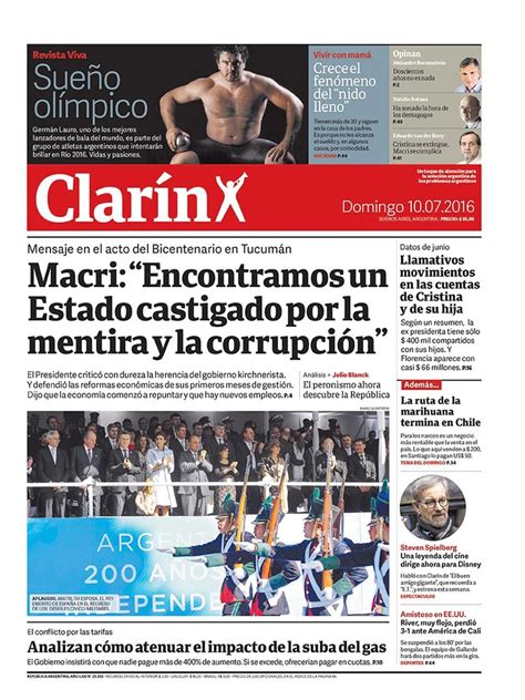 Clarín Argentina Domingo 10 De Julio De 2016 Infobae