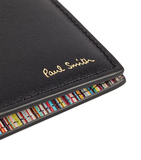 Paul Smith Black Leather Striped Bifold Wallet Harrods Uk