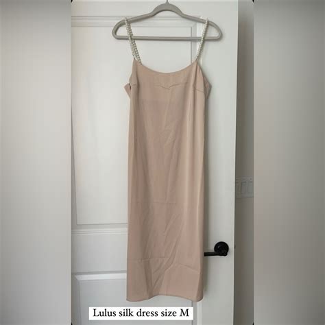 Lulus Silk Nude Dress Gem