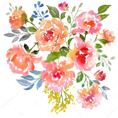 Watercolor Roses Card Template Stock Illustration By ©yaskii 79064400