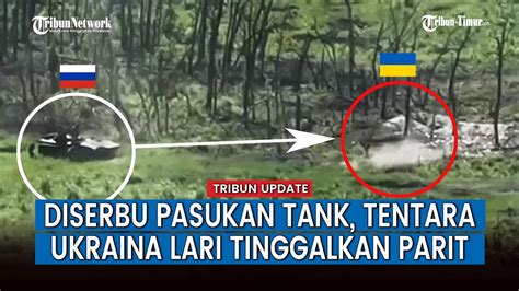 Pasukan Tank Rusia Tembakka Granat Ke Parit Musuh Tentara Ukraina