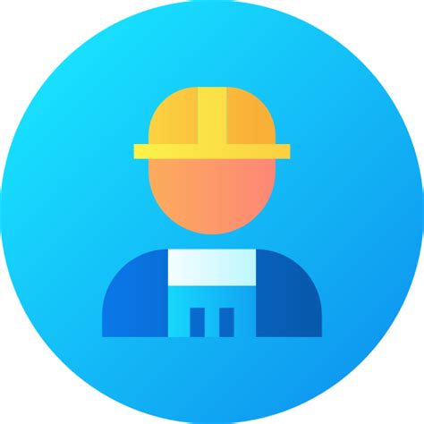 worker flat circular gradient icon