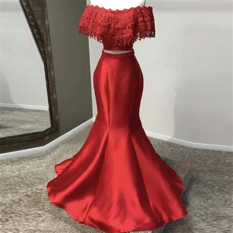 Red Mermaid Long Satin Women Skirts 2019 Zipper Custom Made Floor