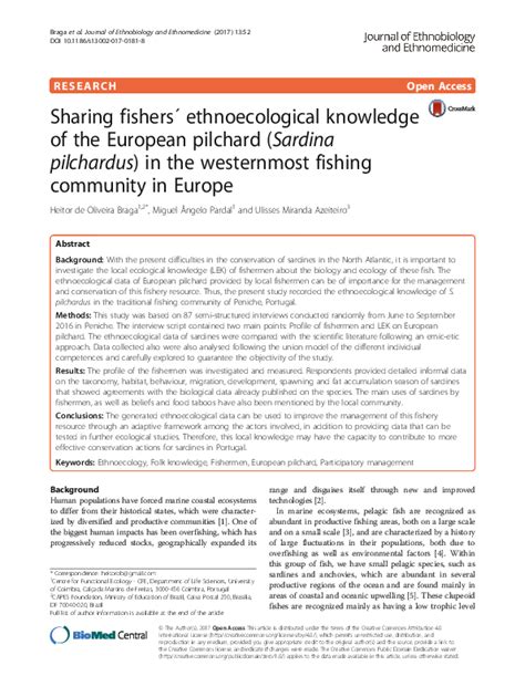 (PDF) Sharing fishers´ ethnoecological knowledge of the European pilchard (Sardina pilchardus ...