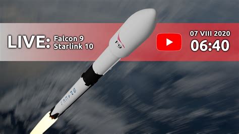 Live Start Falcona Z Misj Starlink Spacex Youtube