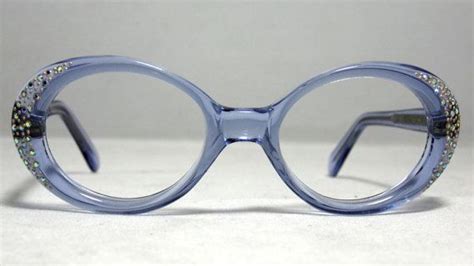 Vintage Eyeglasses 60s Rhinestone Eye Glasses Frames Lavender Etsy Vintage Eyeglasses