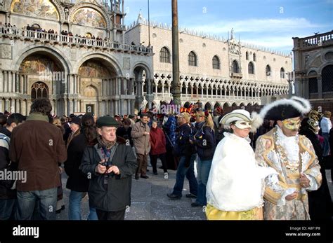 Traditional Carnival Costume Of Venice In San Marco Masquerade