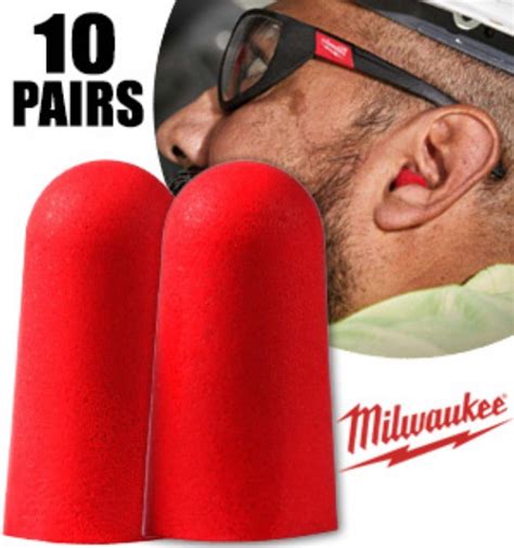 Milwaukee All Day Comfort Disposable Ear Plugs Individually Wrapped 10 Pack W 32 Db Noise