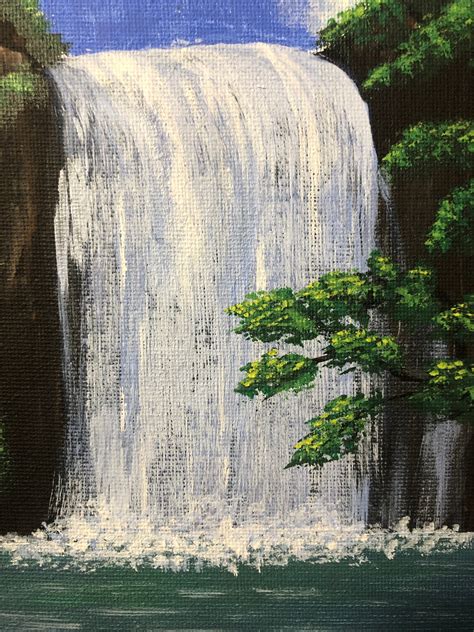 Acrylic Landscape Waterfall Original Painting for Wall Deco Wall Art on ...