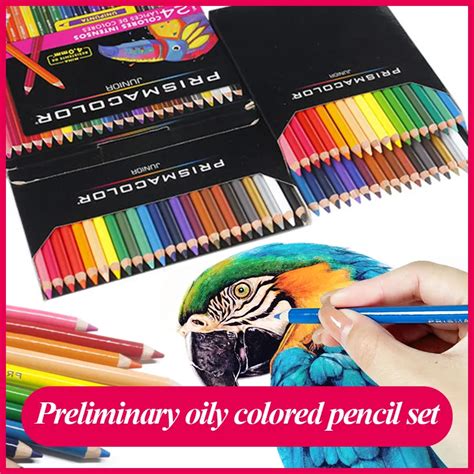 Ismacolor Ensemble De Crayons De Couleur Huileux En Bois Pour Dessin