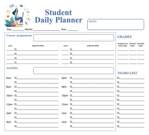 Student Homework Planners Cute Planners 10 Free Pdf Printables