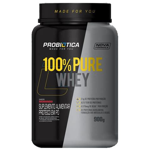 Suplemento Probi Tica Pure Whey Sabor Morango Pote G