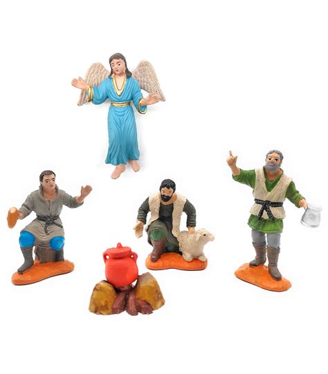 Tradineur Set de 5 figuras para belén navideño anunciación 8 cm