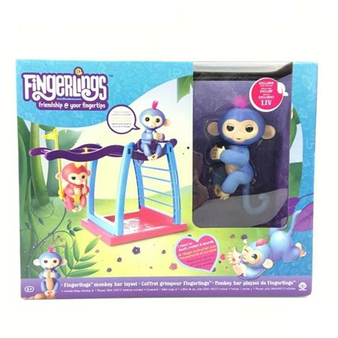 Wowwee Toys Fingerlings Jungle Gym Playset With Blue Monkey Aimee