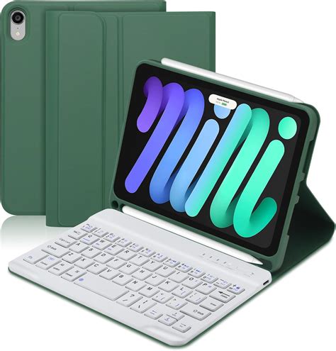 Boriyuan Ipad Mini 6 Keyboard Case 2021 Detachable Wireless Bluetooth Keyboard Slim