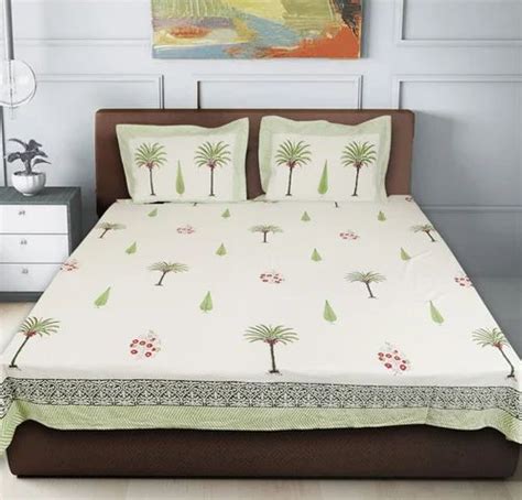 Double Jaipur Cotton Hand Block Print Bed Sheet Size X Inches